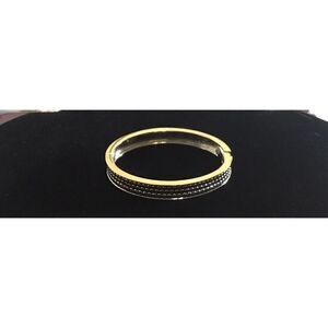 Two Tone Bead Design Bangle Bracelet